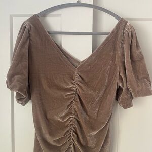Free People Brown Velvet Blouse